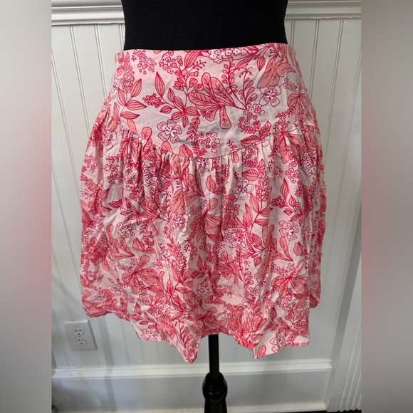 NWT Abound Drop Waist Pink Dandy Scroll Miniskirt ~ Large 🌸 - Picture 1 of 8
